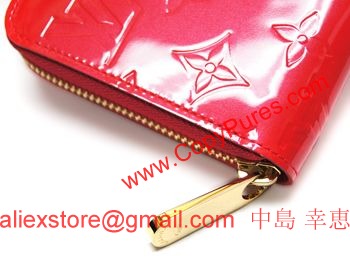 ルイヴィトン　LOUIS VUITTON　ヴィトン　財布　LV　ヴェルニ　ラウンドジップ長財布　ジッピーウォレット　ルージュグレナディン　M91732